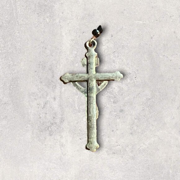 Vintage Rosary‎ Dark Heavy Shiny Black Beads Hematite Silver Crucifix - Picture 4 of 6